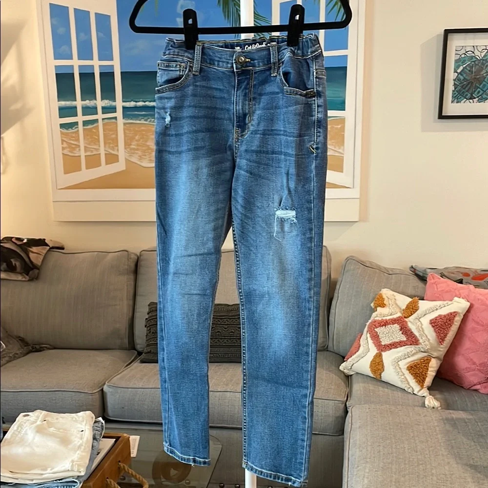 Cat & Jack Blue Slim-Fit Distressed Jeans